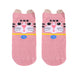 Pack 3 calcetines cortos gato rosado