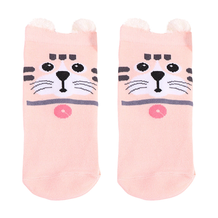 Pack 3 calcetines cortos gato rosado claro
