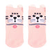 Pack 3 calcetines cortos gato rosado claro