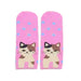 Pack 3 calcetines media pierna animales gatos rosado 1863