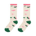 Pack 3 calcetines media pierna figuras rosado verde 2098