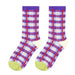 Pack 3 calcetines media pierna rectangulos morados nina 2107