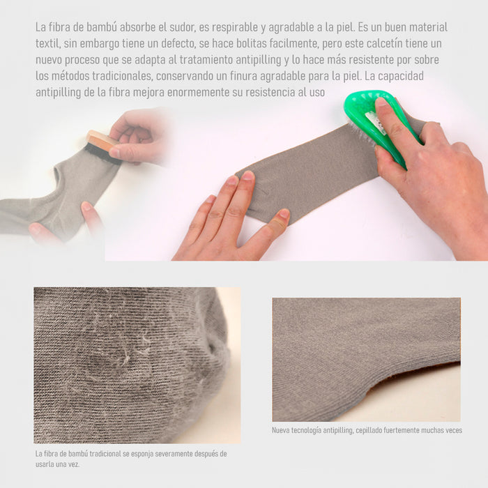 Pack 6 calcetines bambu invisible malla delgada 3940