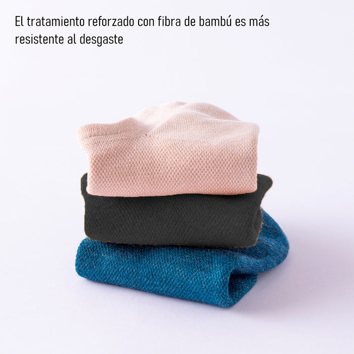 Pack 6 calcetines bambu invisible malla delgada 3940