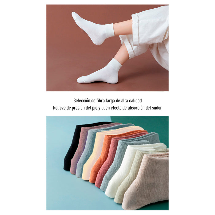 Pack 6 calcetines media pierna malla delgada 3935