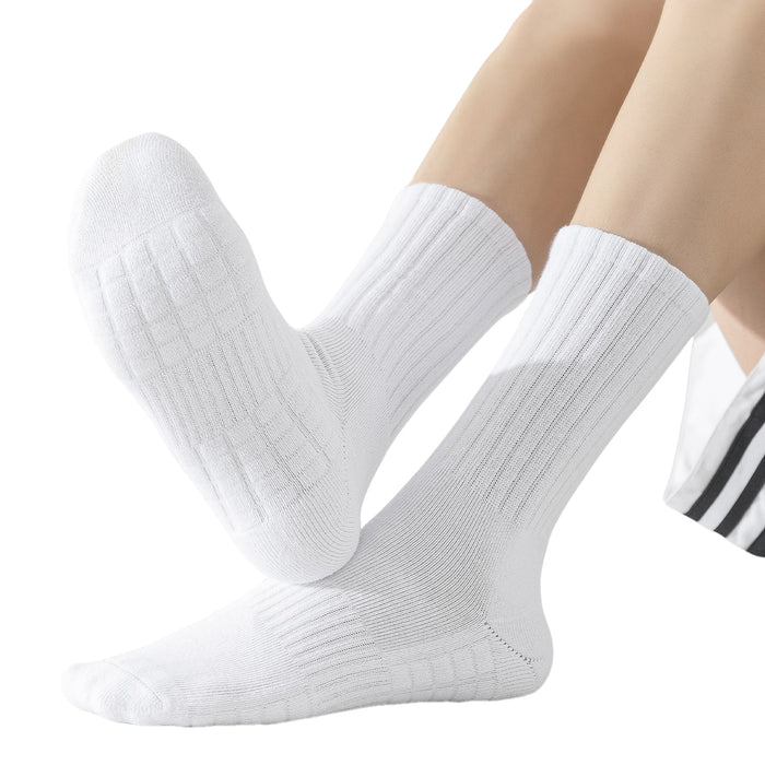 Calcetín Deportivo Largo Ajustable Absorbente Antifricción Blanco 41-45