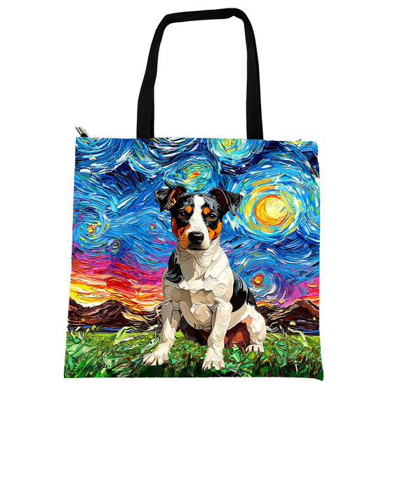 Bolso chico lona cierre van gogh pintura fox terrier 4084-2