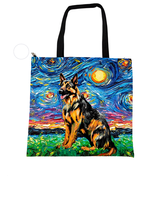 Bolso chico lona cierre van gogh pintura pastor aleman 4084-4