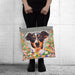 Bolso chico lona floral gris fox terrier 3900