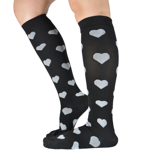 Bucanera compresion nylon corazones blancos 143-144