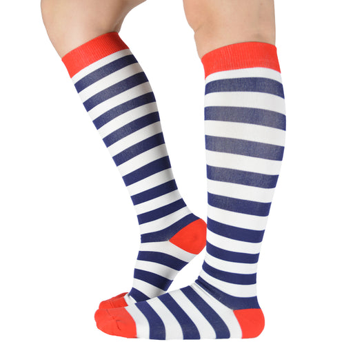 Bucanera compresion nylon raya blanca azul 137-138