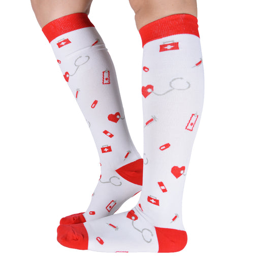 Bucanera largo nylon compresion estetoscopio corazones inyecctadora 59-60