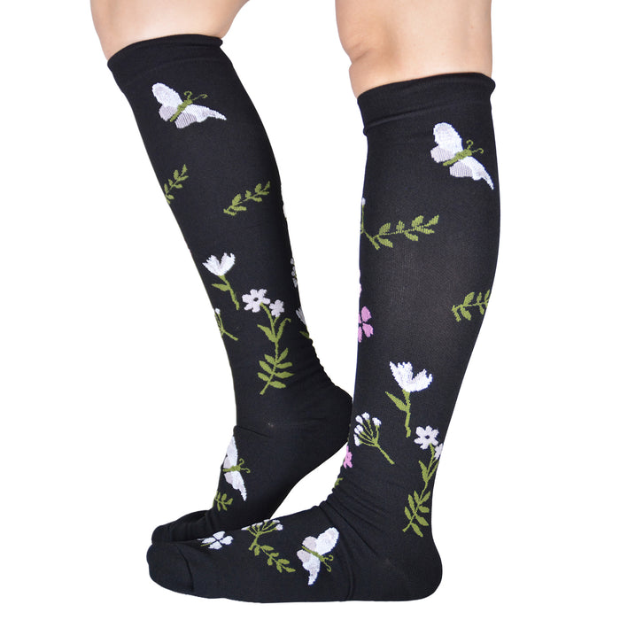Bucanera largo nylon compresion mariposas flores 39-40