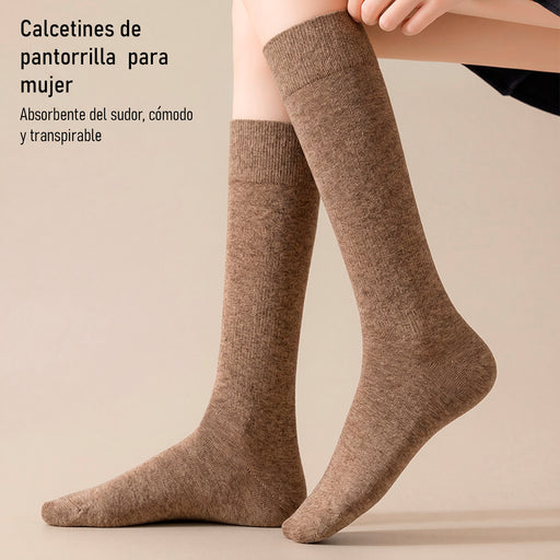 Calcetin algodon extralargos holgado mujer cafe claro 5152-4