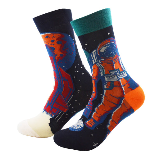 Calcetin algodon largo ab doble diseno astronauta nave AB-15