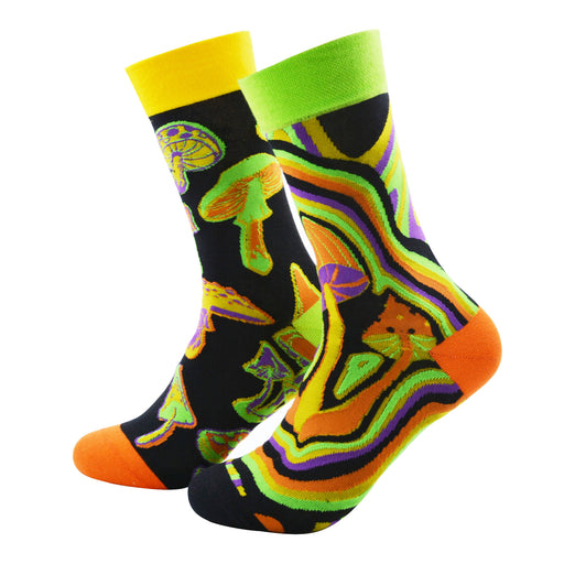 Calcetin algodon largo ab doble diseno callampas coloridas AB-2