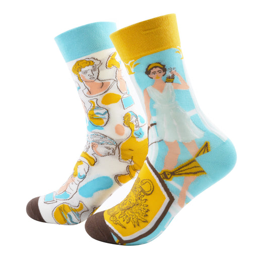 Calcetin algodon largo ab doble diseno esculturas AB-21