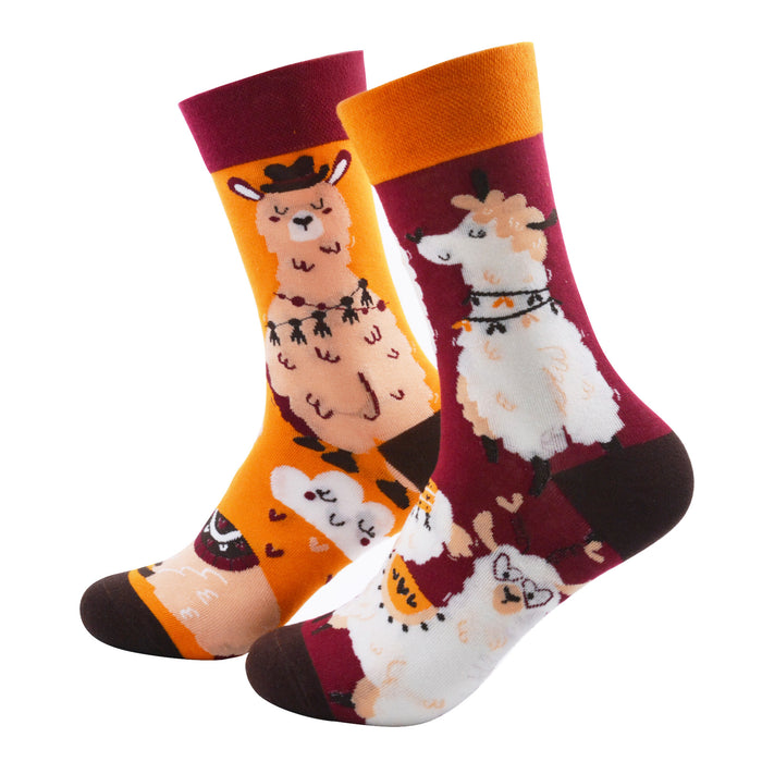 Calcetin algodon largo ab doble diseno llamas AB-29