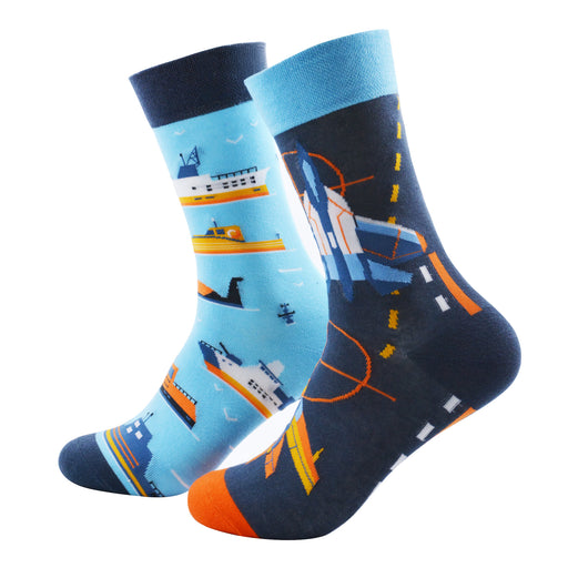 Calcetin algodon largo ab doble diseno medios transporte AB-16