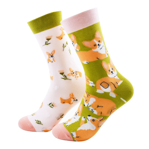Calcetin algodon largo ab doble diseno perros AB-38