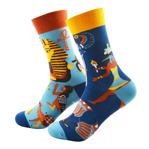 Calcetin algodon largo ab doble diseno  piramides egipcios AB-10