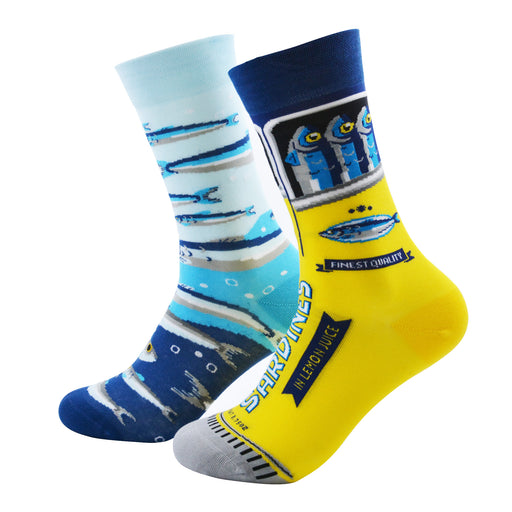 Calcetin algodon largo ab doble diseno sardinas AB-1