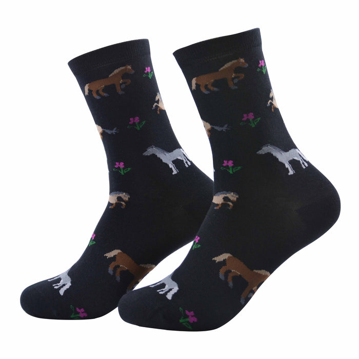 Calcetin algodon largo caballos colores 337