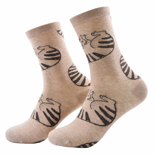 Calcetin algodon largo gatos beige 239