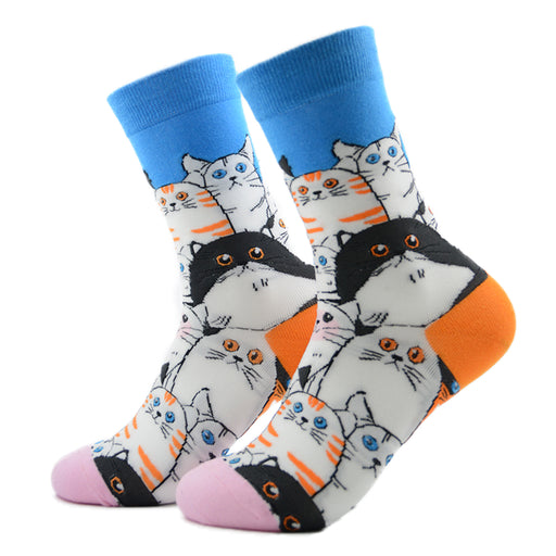 Calcetin algodon largo gatos gordos 400