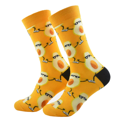 Portada Calcetin algodon largo paltas amarillas 572 