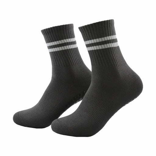 Calcetin algodon largo yoga gris antideslizante 3928-2
