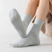 Calcetin algodon largo yoga hombre gris claro 4094-3