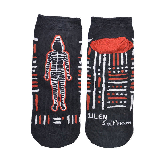 Calcetin corto algodon selknam negro 4111-2