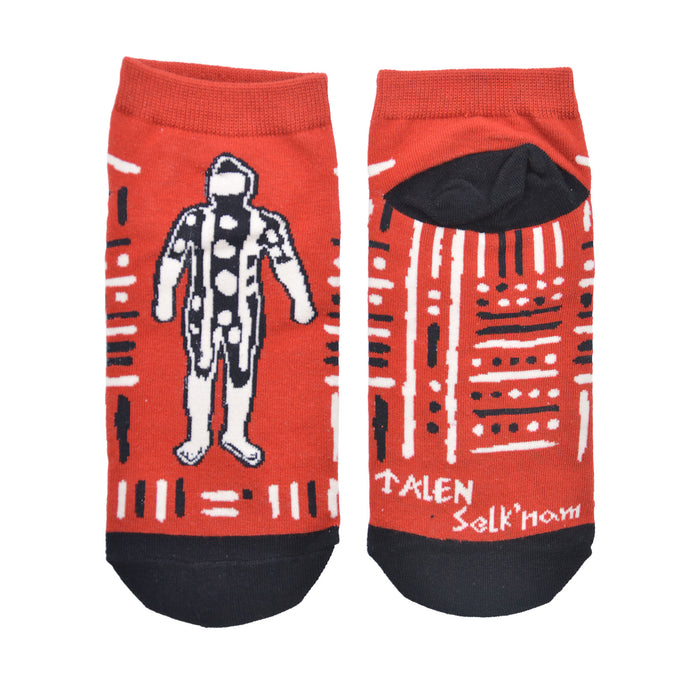 Calcetin corto algodon selknam rojo 4110-3