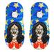 Calcetin invisible poliester azul amarillo gata maravilla 11