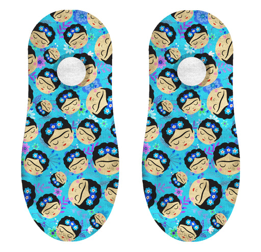 Calcetin invisible poliester caras frida khalo azul 18