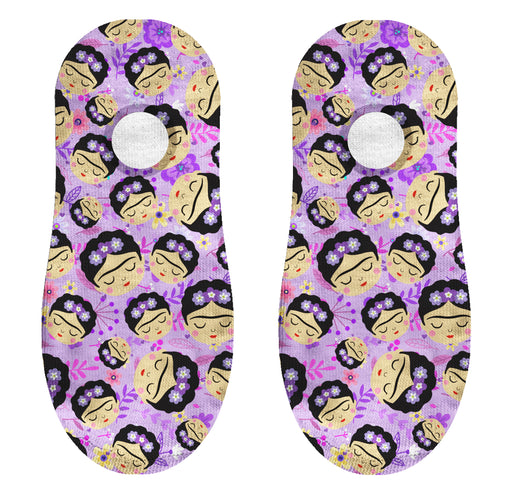 Calcetin invisible poliester caras frida khalo morado 19