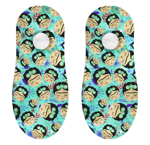 Calcetin invisible poliester caras frida khalo verde menta 20