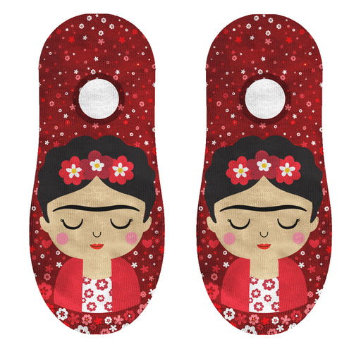 Calcetin invisible poliester frida khalo Guinda rojo 5