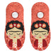 Calcetin invisible poliester frida khalo naranja durazno 2