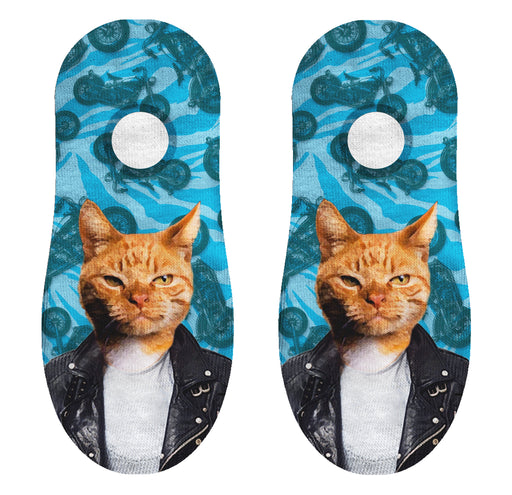 Calcetin invisible poliester gato amarillo rockero 13