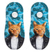 Calcetin invisible poliester gato amarillo rockero 13