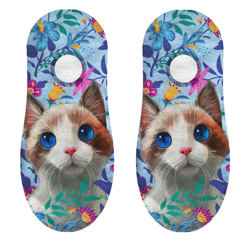 Calcetin invisible poliester gato flores 33