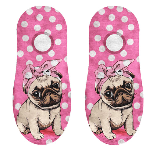 Calcetin invisible poliester perro pug 39