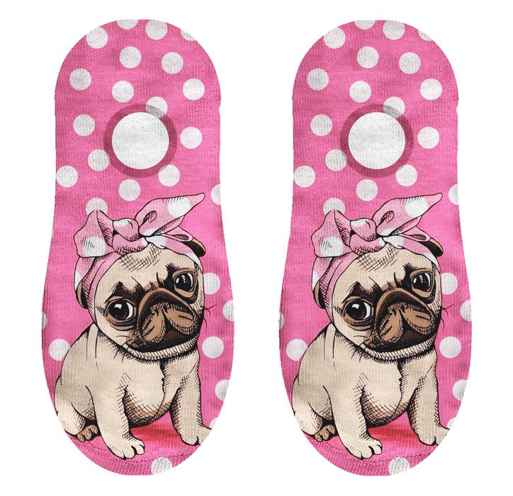 Calcetin invisible poliester perro pug 39