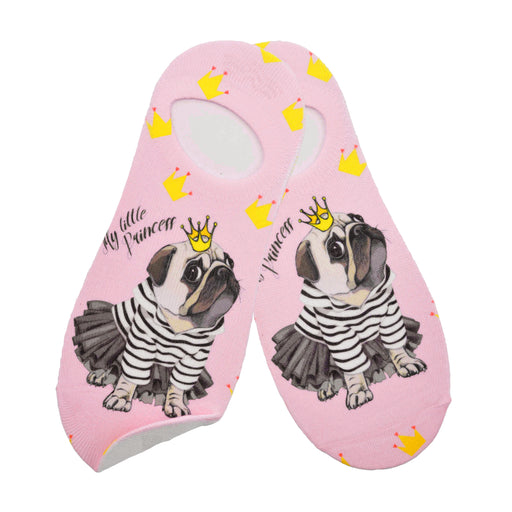 Calcetin invisible poliester perro pug princesa 41