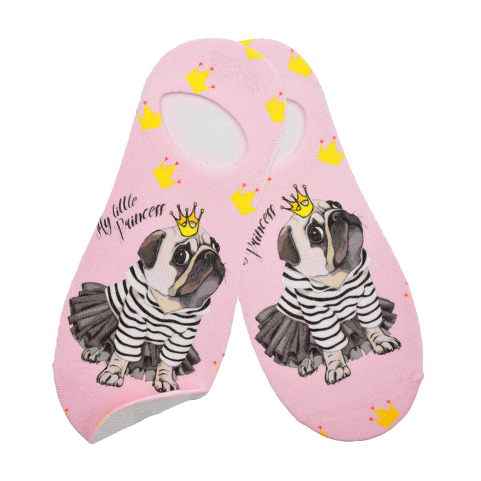 Calcetin invisible poliester perro pug princesa 41