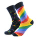 Calcetin largo algodón doble diseño ab arcoiris hombres colores AB7