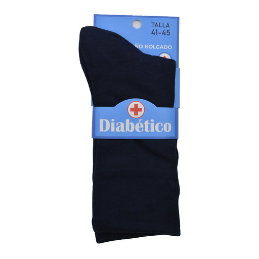 Calcetin largo algodon diabetico azul hombre 3508-3