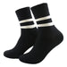 Calcetin largo algodon negro raya blanca 3960-3